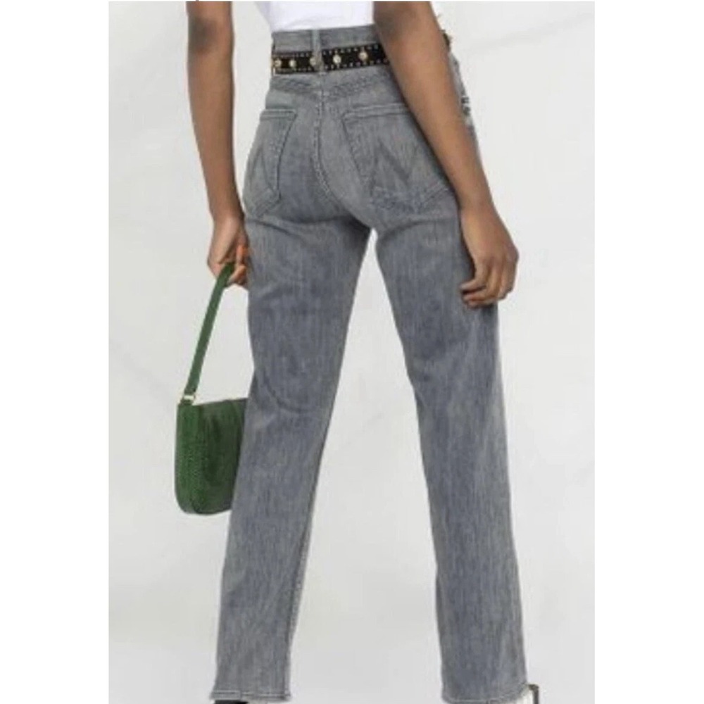 Mother Denim The Dropout Grim Shadows Gray Light Wash Straight Ankle Jean 32